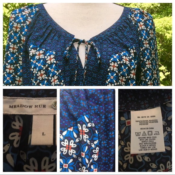 ANTHROPOLOGIE “Tiled Peasant Blouse” by Meadow Rue - Picture 3 of 3